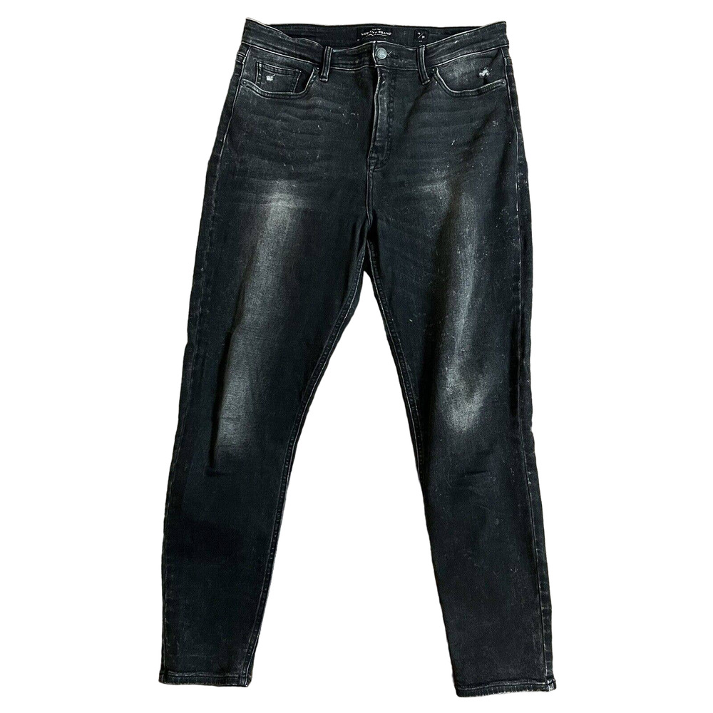 🌵 Lucky Brand Bridgette Skinny Women's Black Stretchy Distressed Jeans - Size 12